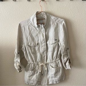 Max Jeans Linen Utility Jacket Size M